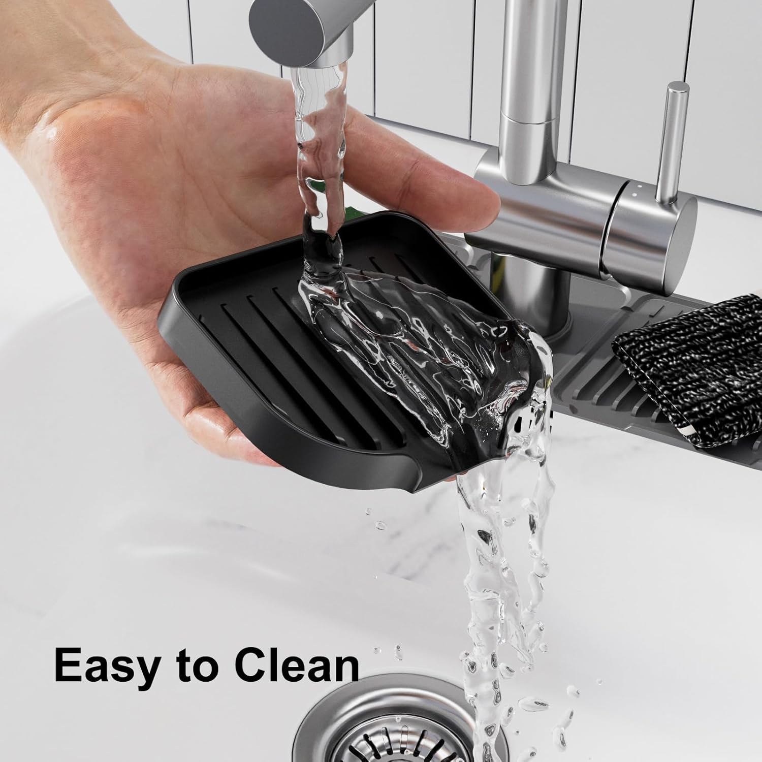FyndAna Self Draining Soap Dish Gray