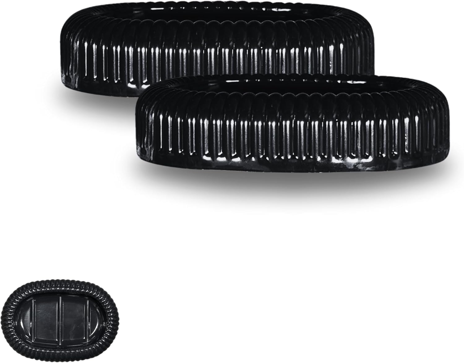 2-Pack Soap Dish Holder Classic Design for Bathroom Kitchen 2 Black
