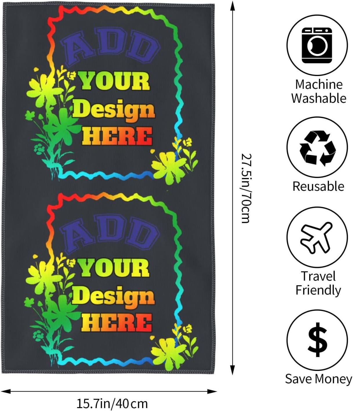 Custom Beach Towels 275x16in with Personalized Design