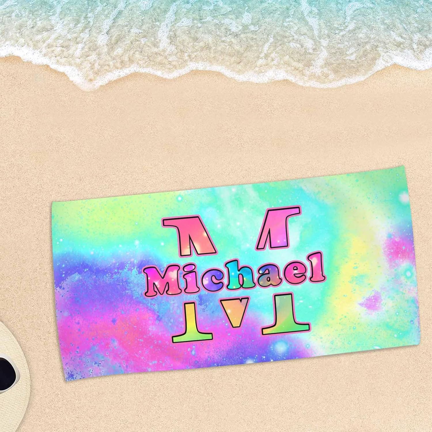 Artsadd Personalized Beach Towel with Initials