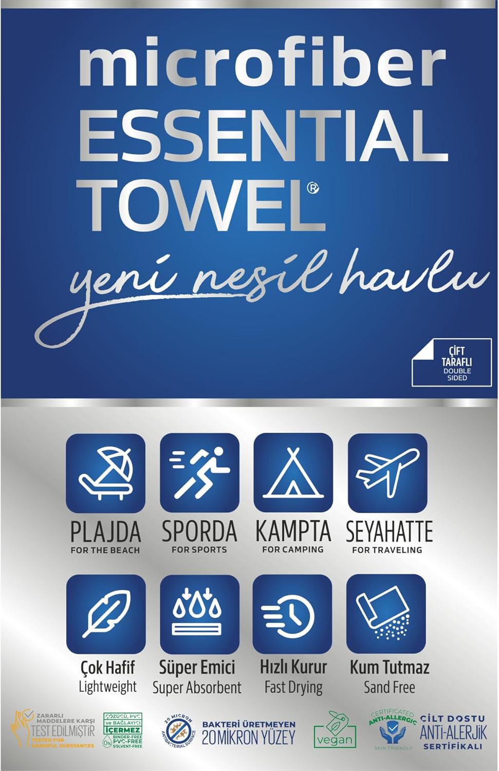 Quick-Dry Microfiber Beach Towel - Sand-Repellent and Ultra-Soft 1