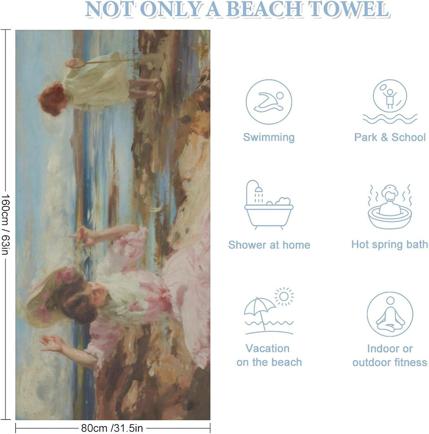 AMEIZHUB Large Beach Towel Quick Dry