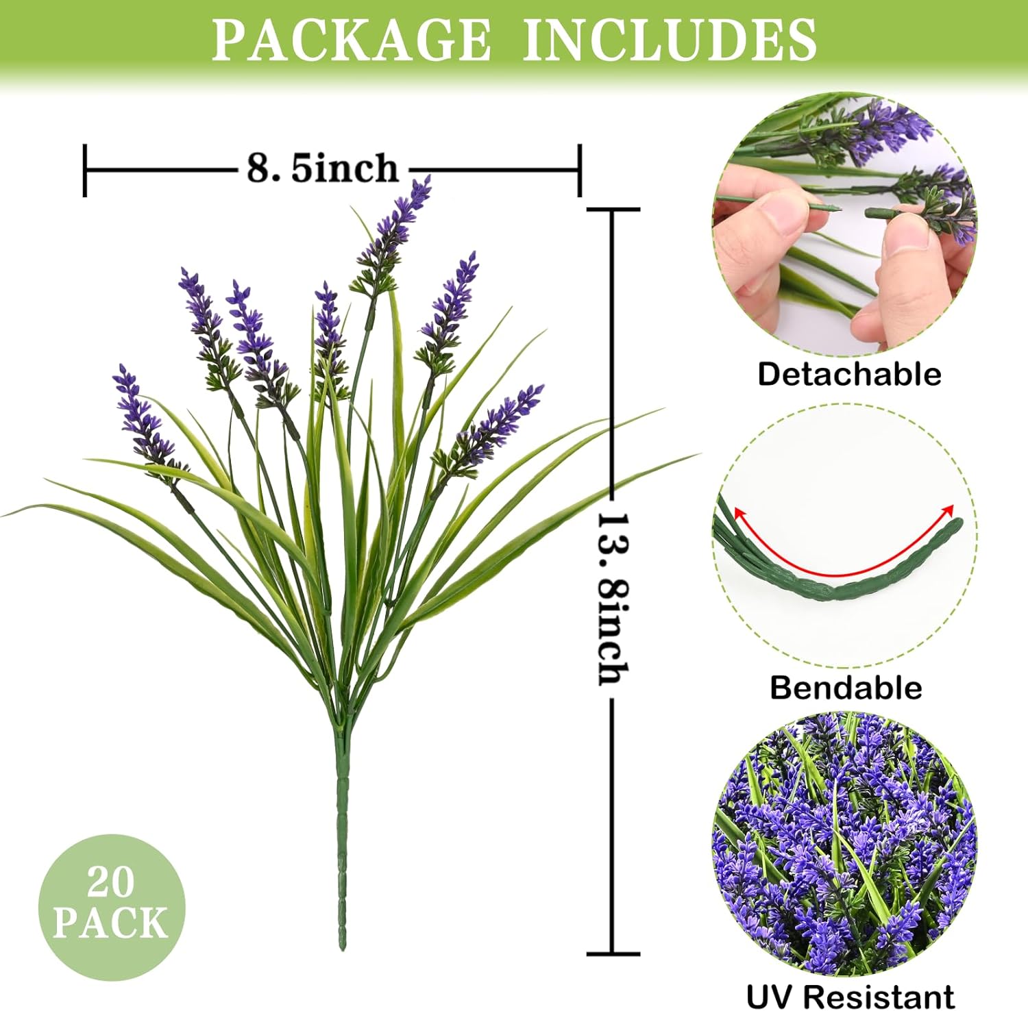 Waipfaru Artificial Flowers Purple 20 Bundles
