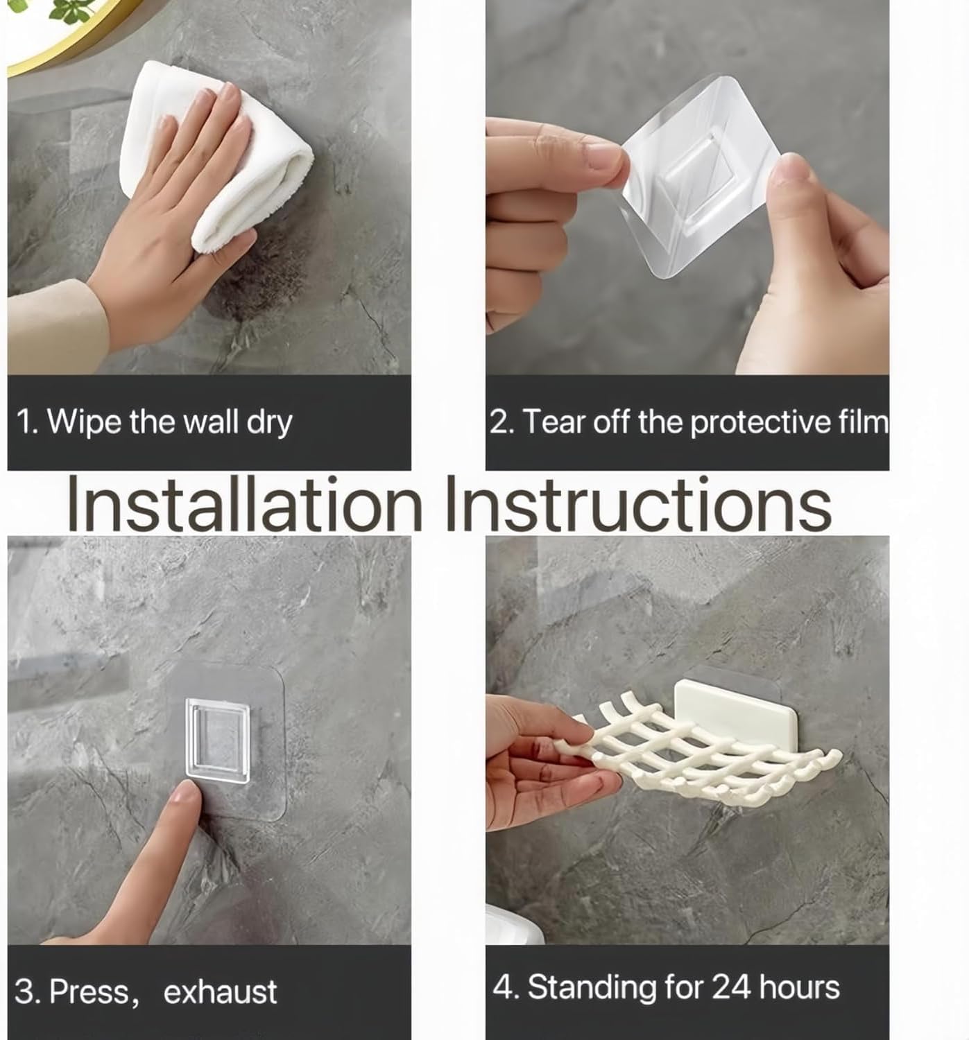 Space-Saving Soap Holder with Hooks and Drainage Tray