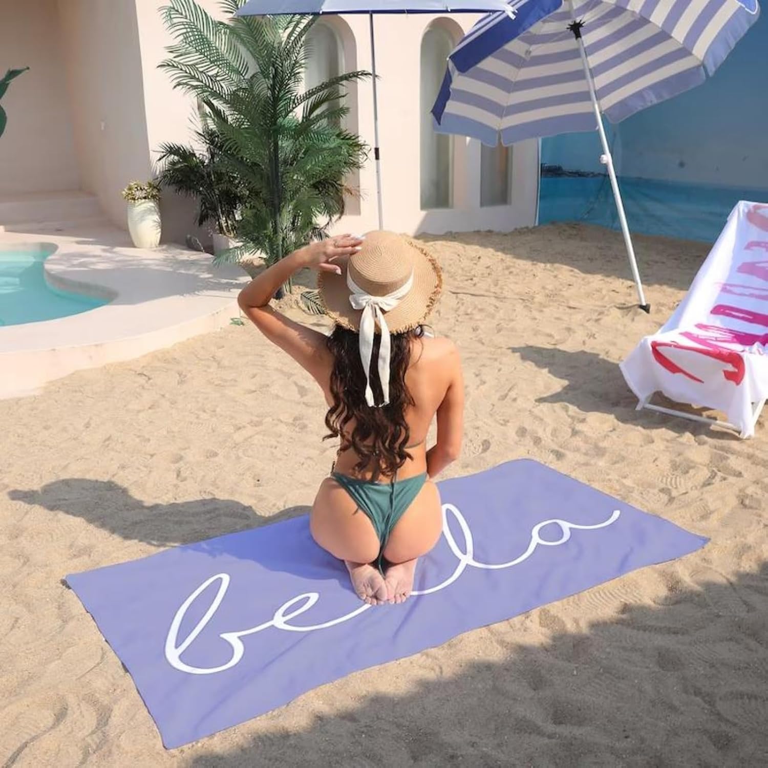 ZYMECH Personalized Beach Towel with Custom Text