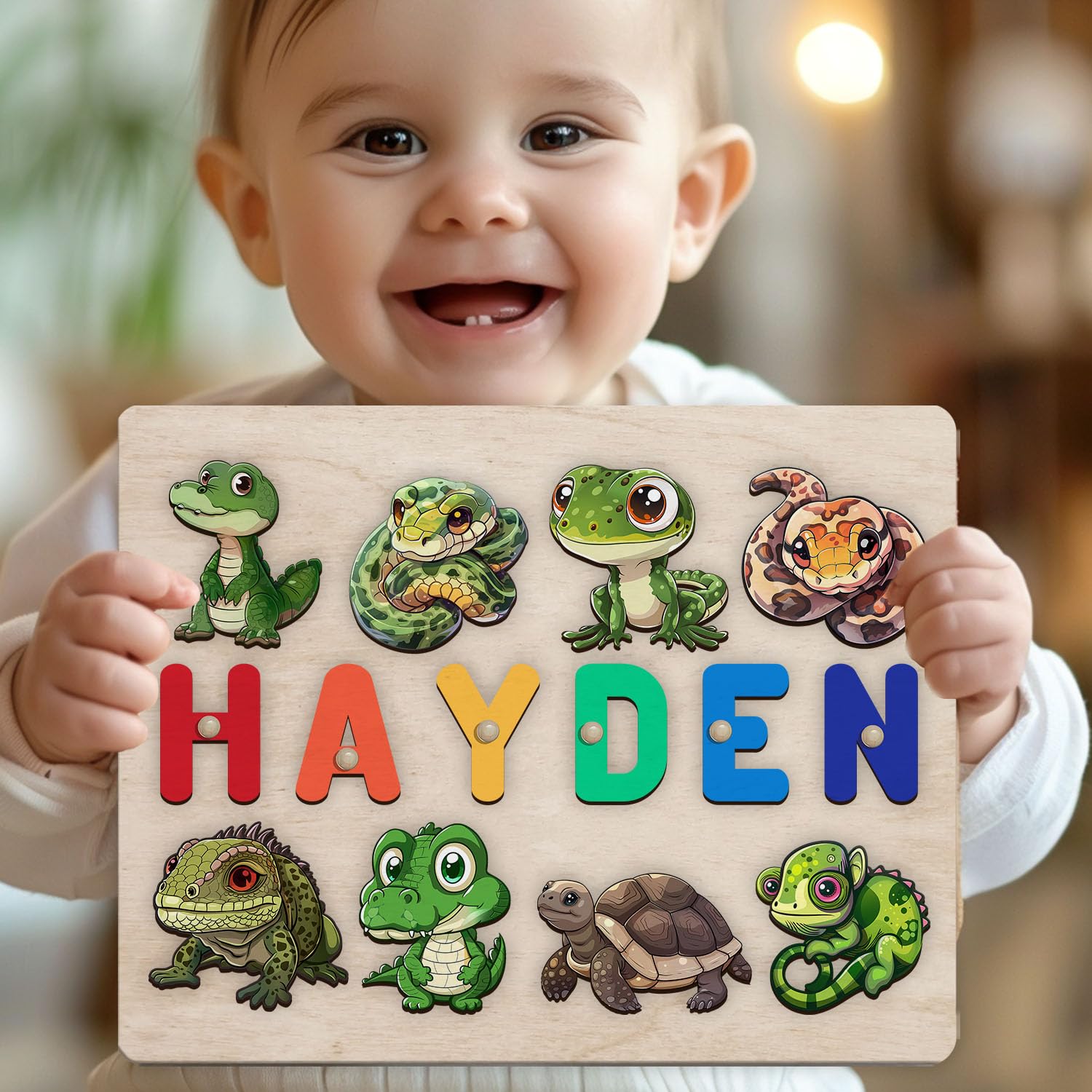 Personalized Wooden Name Puzzle Montessori Toy for Kids 1
