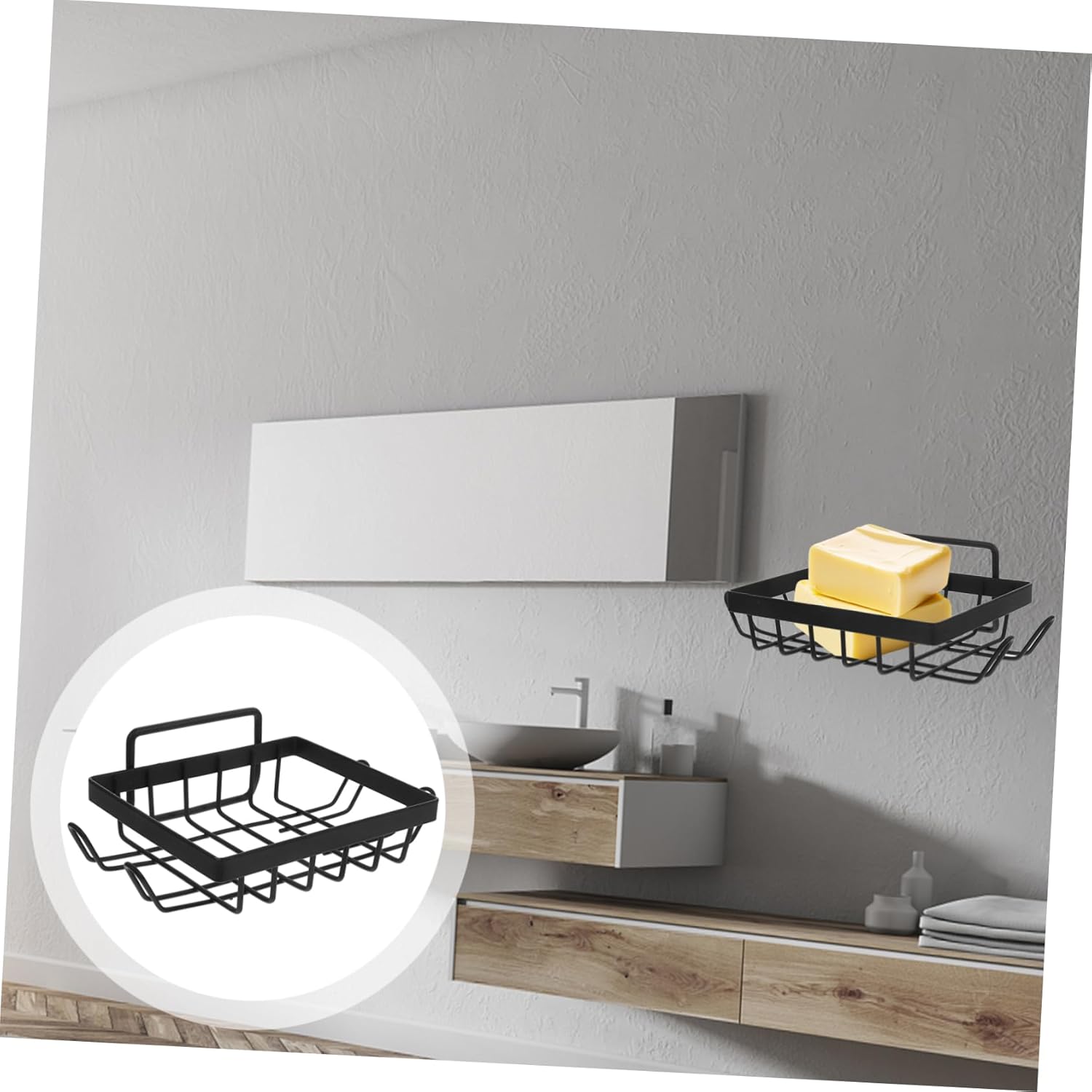 Yardenfun Wall Mounted Soap Holder Sturdy Drainage Design for Bathroom Kitchen