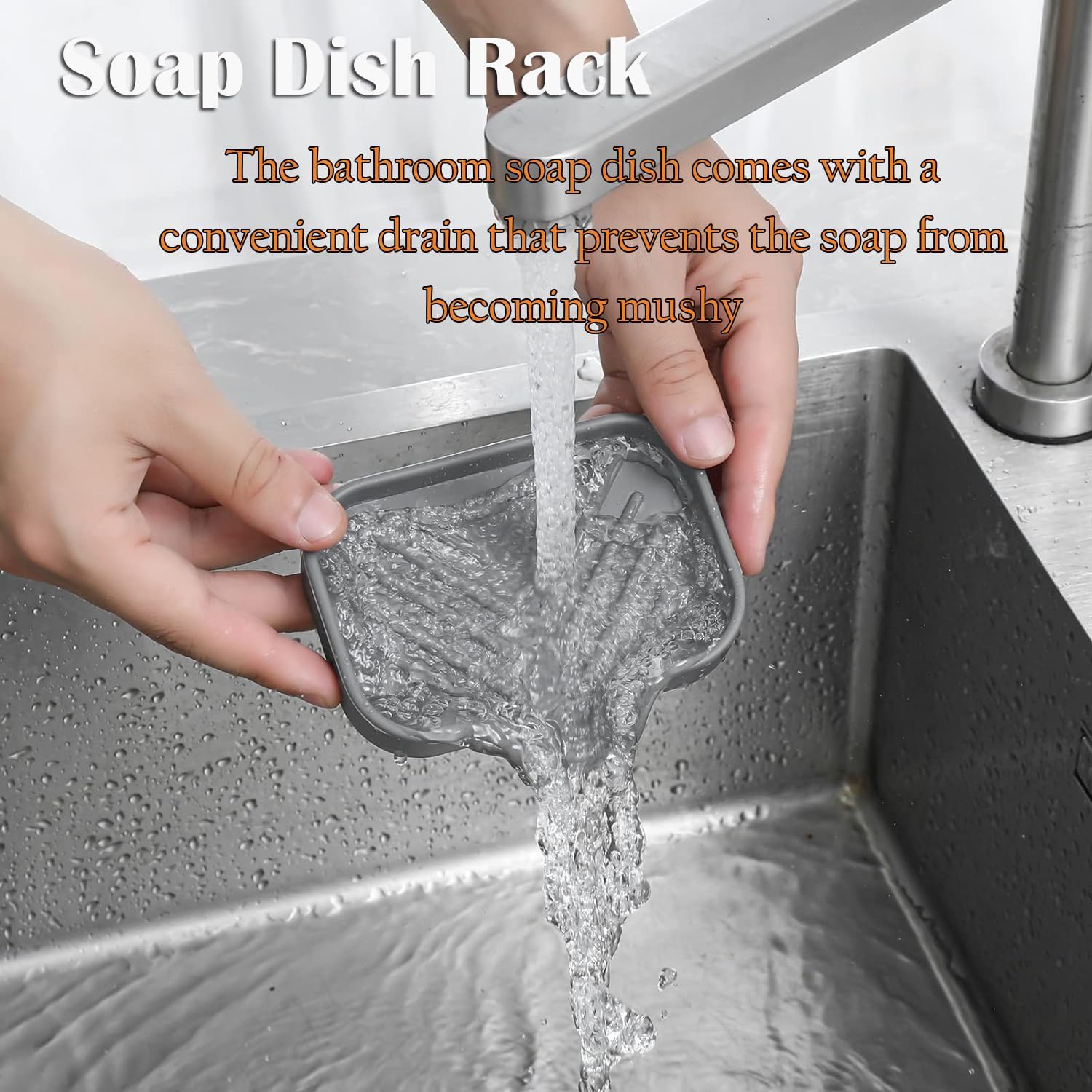 AKOAK 1 Pack Silicone Soap Dish Rack for Sink and Bathroom