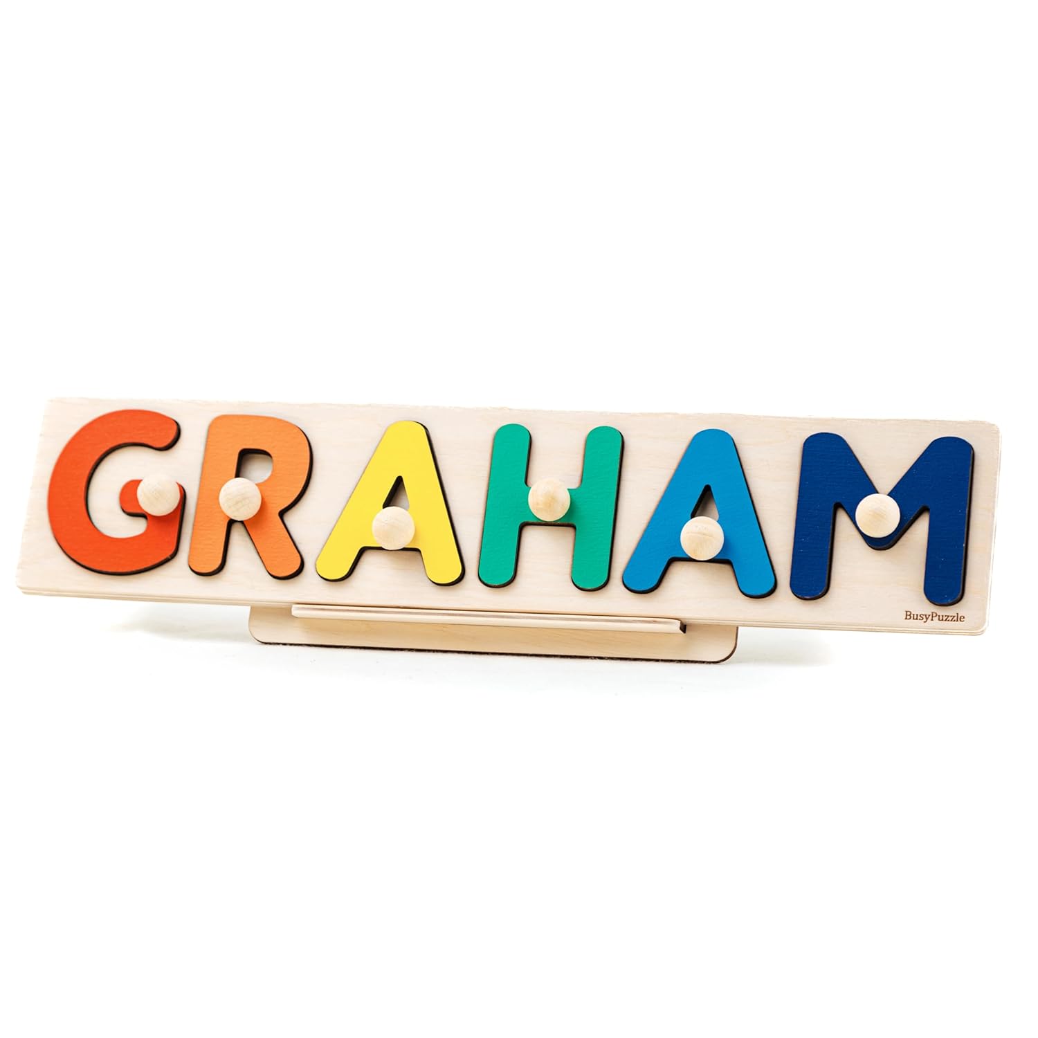 Personalized Wooden Name Puzzle with Rainbow Colors