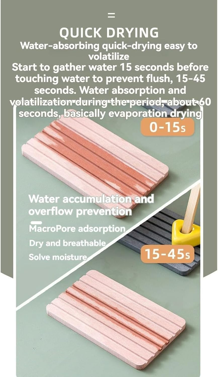 Water Absorbent Diatomite Coasters for Bathroom and Kitchen