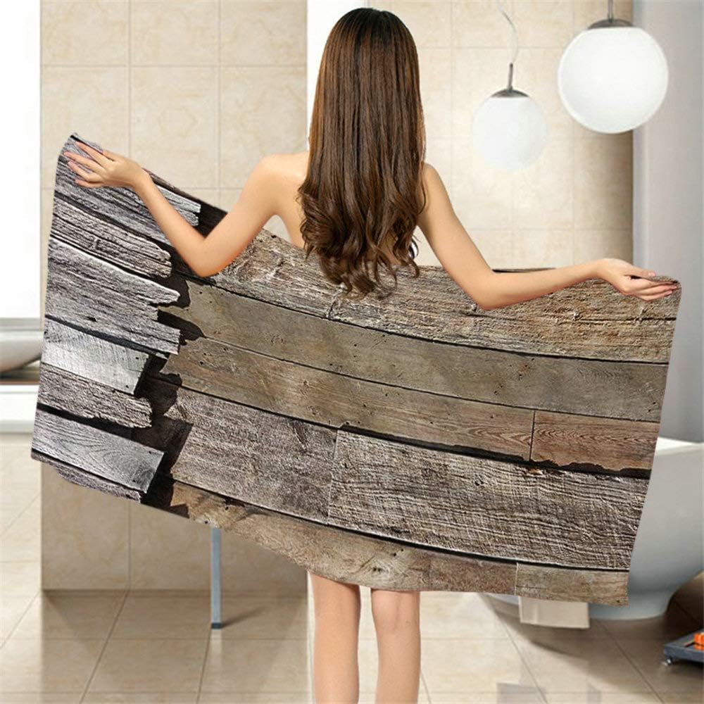 Moslion Rustic Old Barn Wood Bath Towel 64x32 Inches