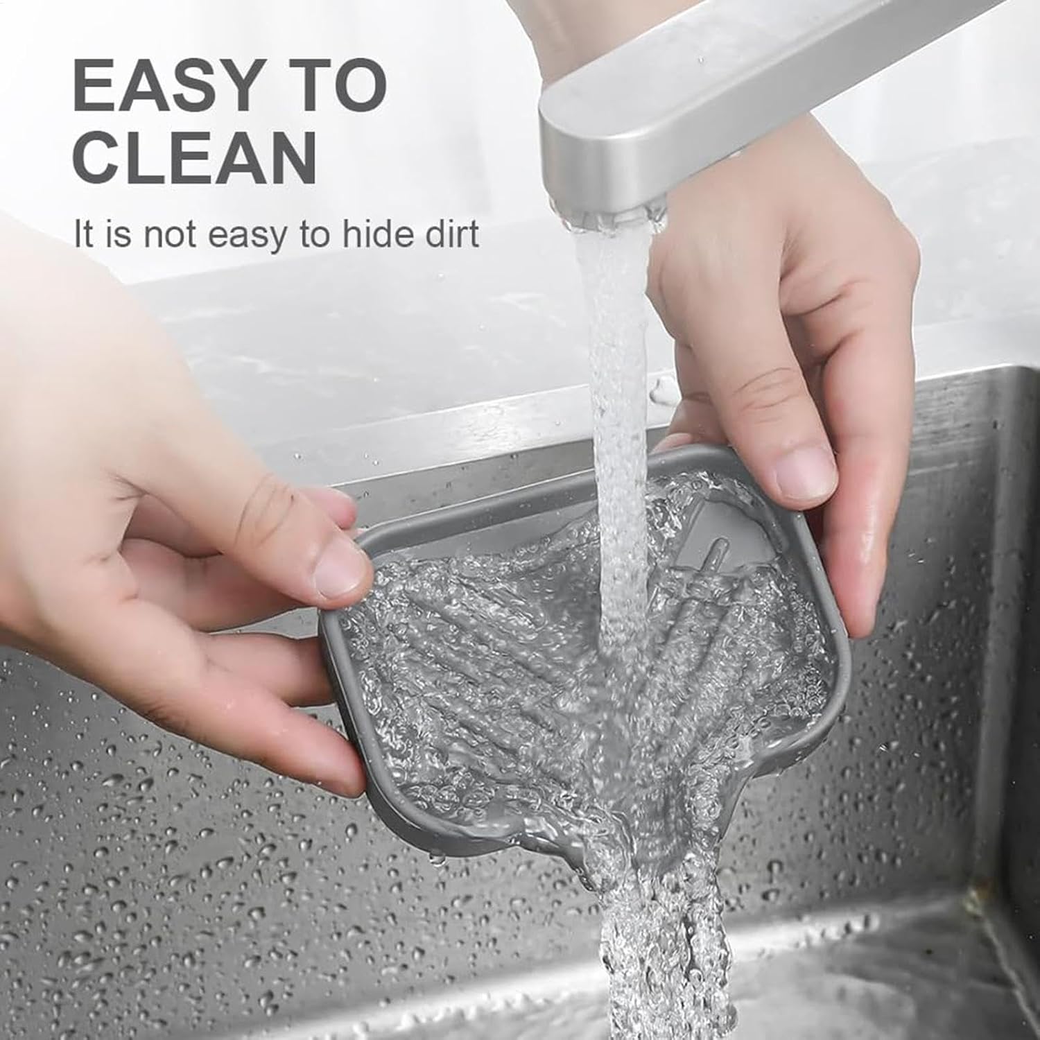 2 Pack Silicone Soap Holder Tray for Shower Kitchen Bathroom