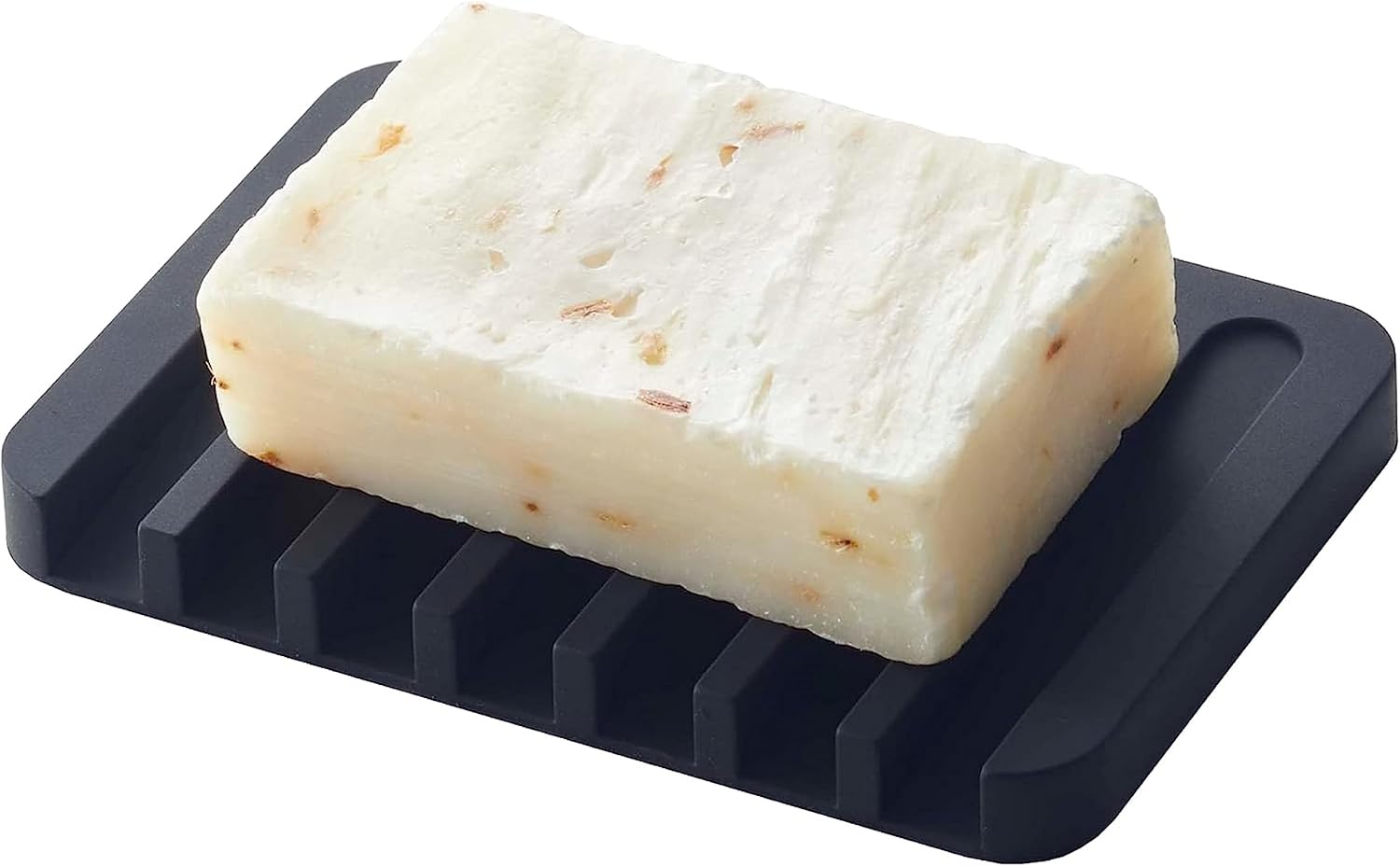 Flexible Silicone Soap Dish with Drainage - Black