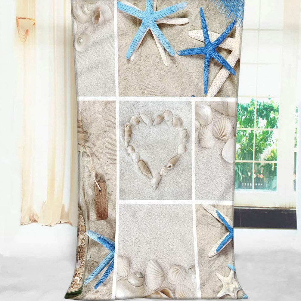 Moslion Comfy Bath Towels with Starfish Design 64x32 Inches