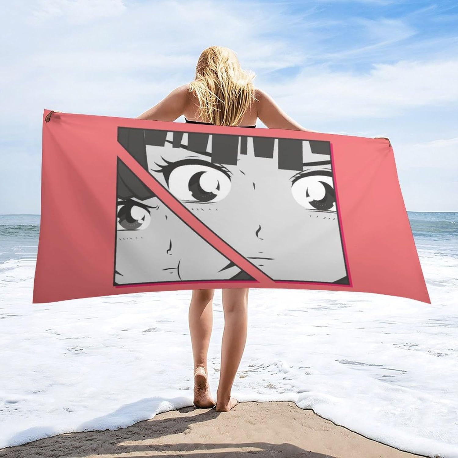 AMEIZHUB Anime Girl Beach Towel