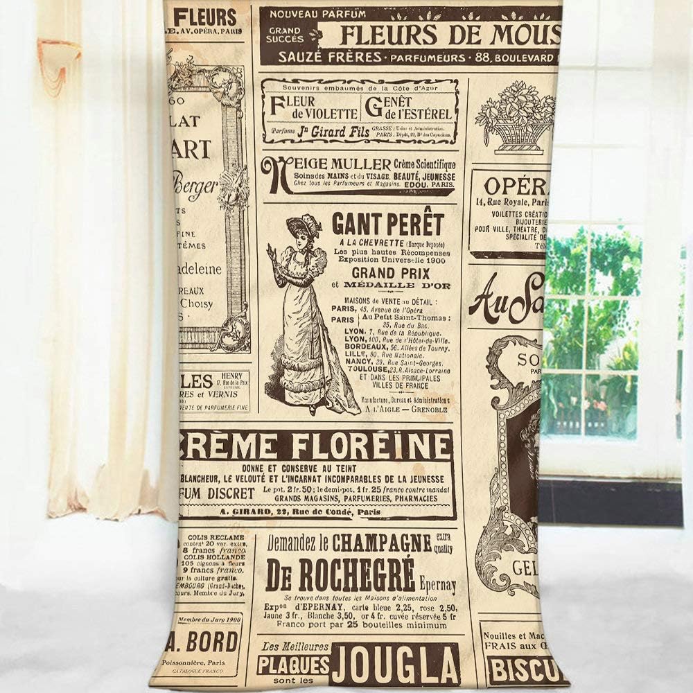 Moslion Retro Vintage Newspaper Bath Towel Set