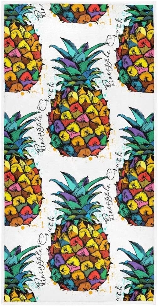 Exnundod Tropical Pineapple Hand Towel Beach Bath Towel