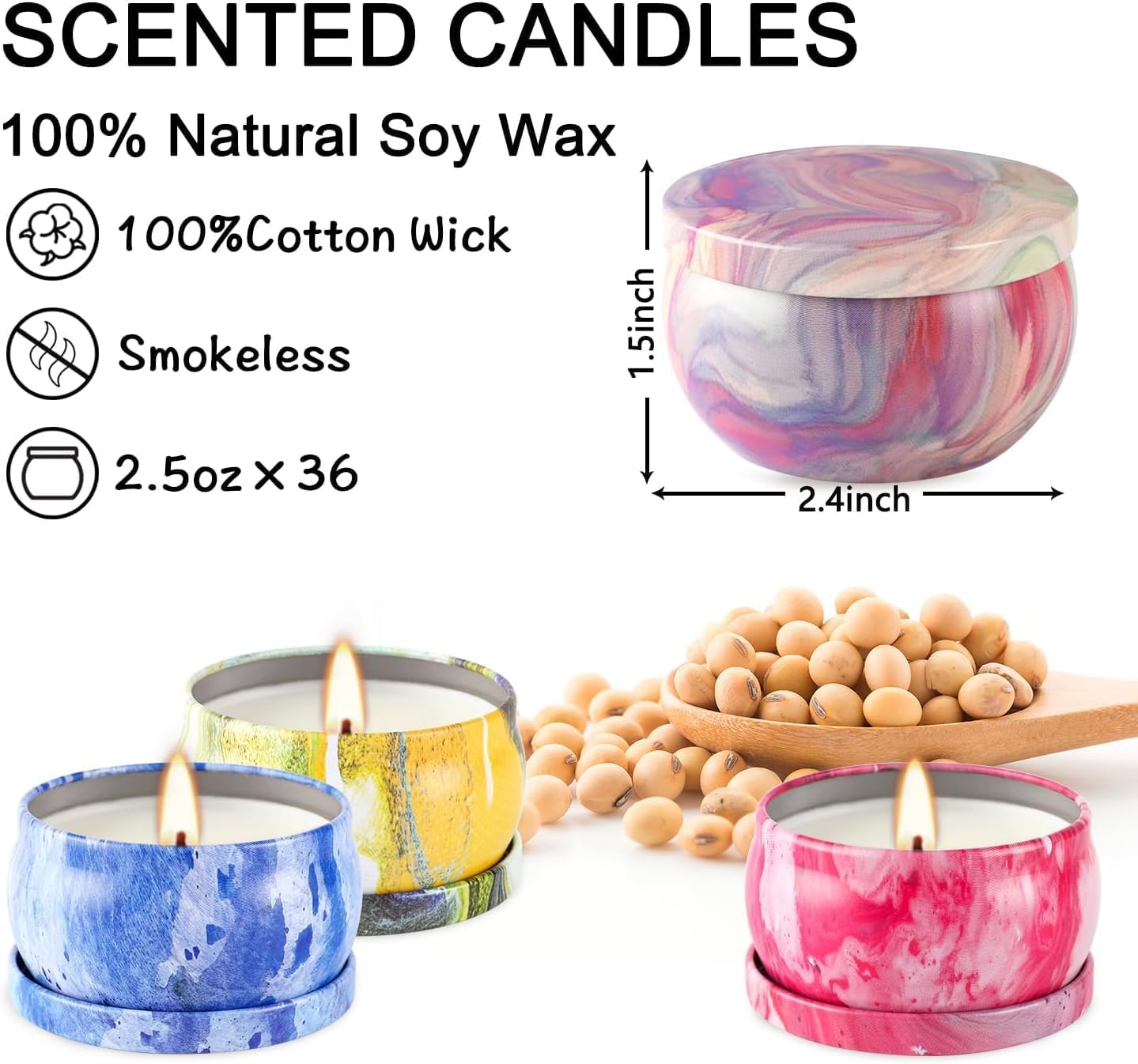 36-Pack Scented Candles Gift Set for Women