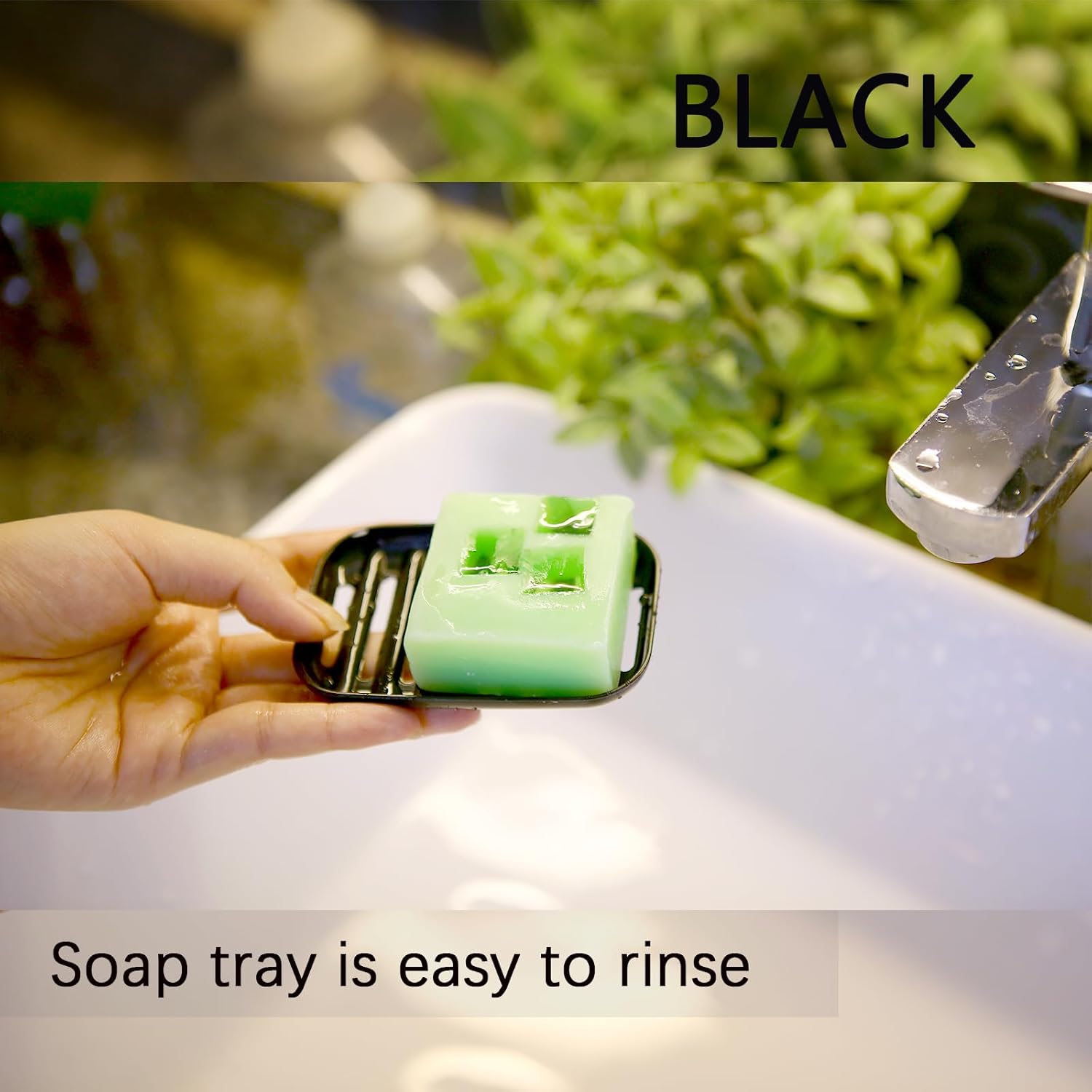 PUTING 1 Pack Travel Soap Holder Black