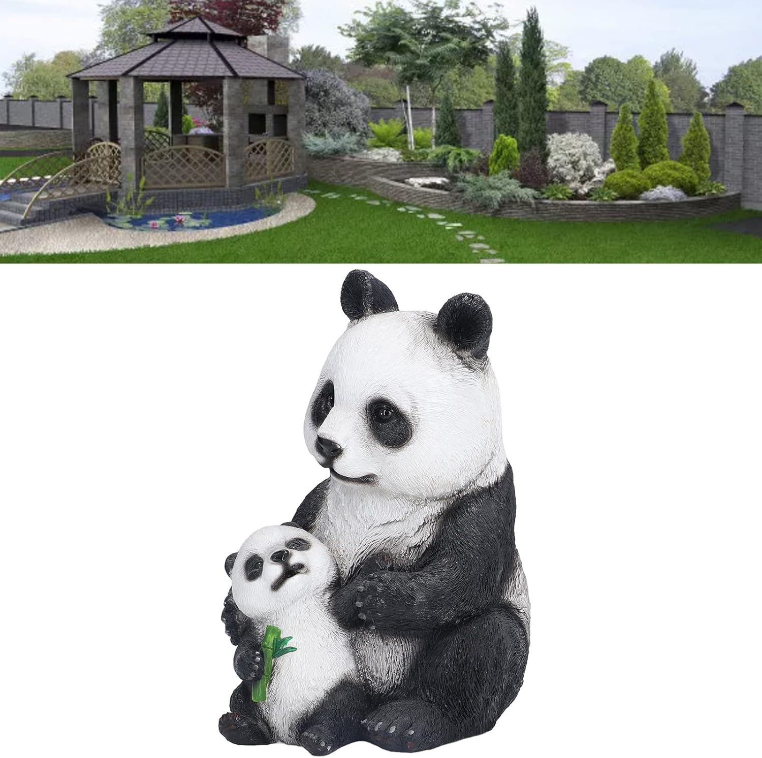 Cute Synthetic Resin Panda Garden Statue Decor