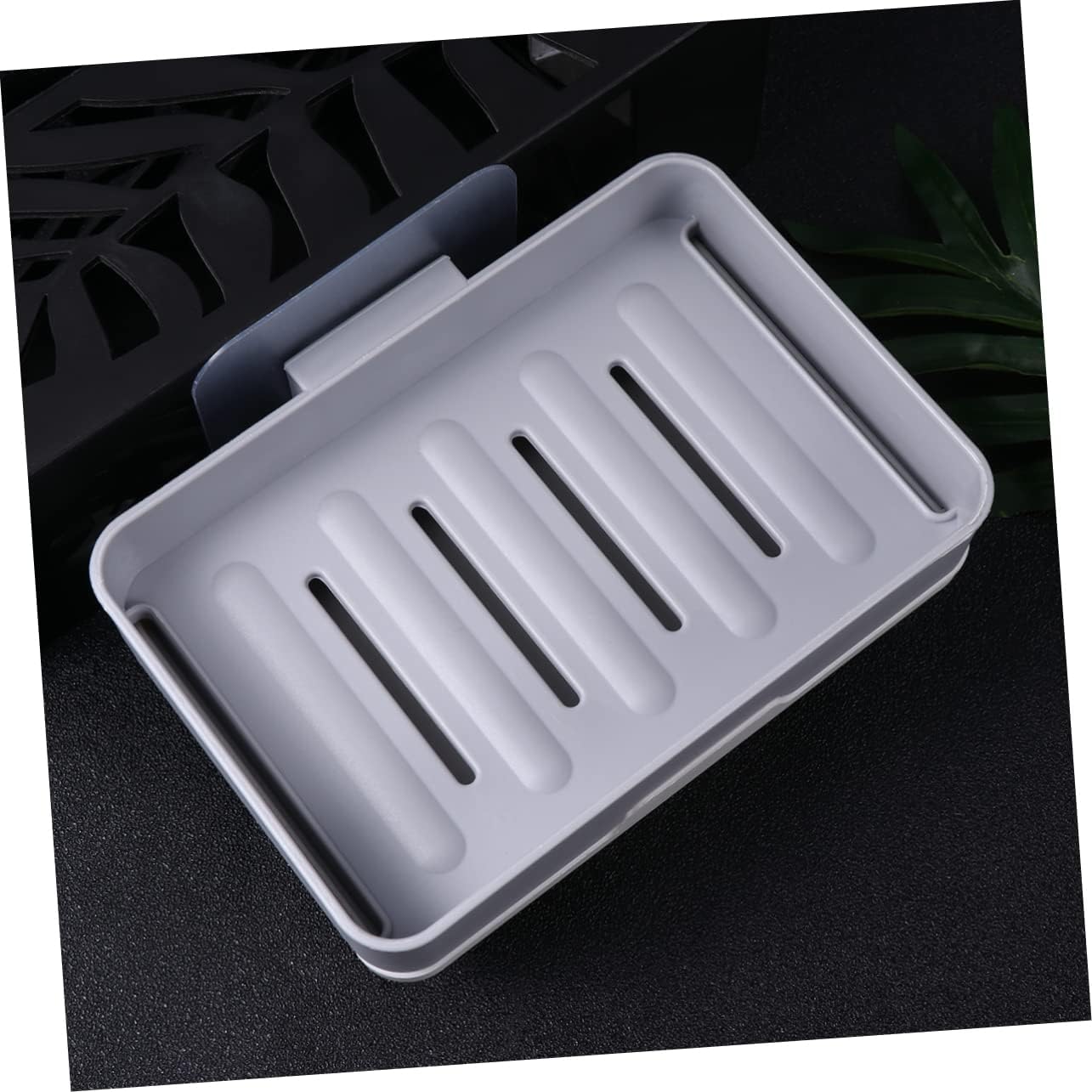Wall-Mounted Draining Soap Dish Holder - Dark Grey Single Layer