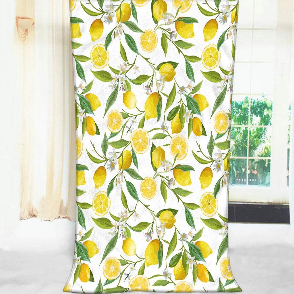 Moslion Comfy Bath Towels Exotic Lemon Tree Design