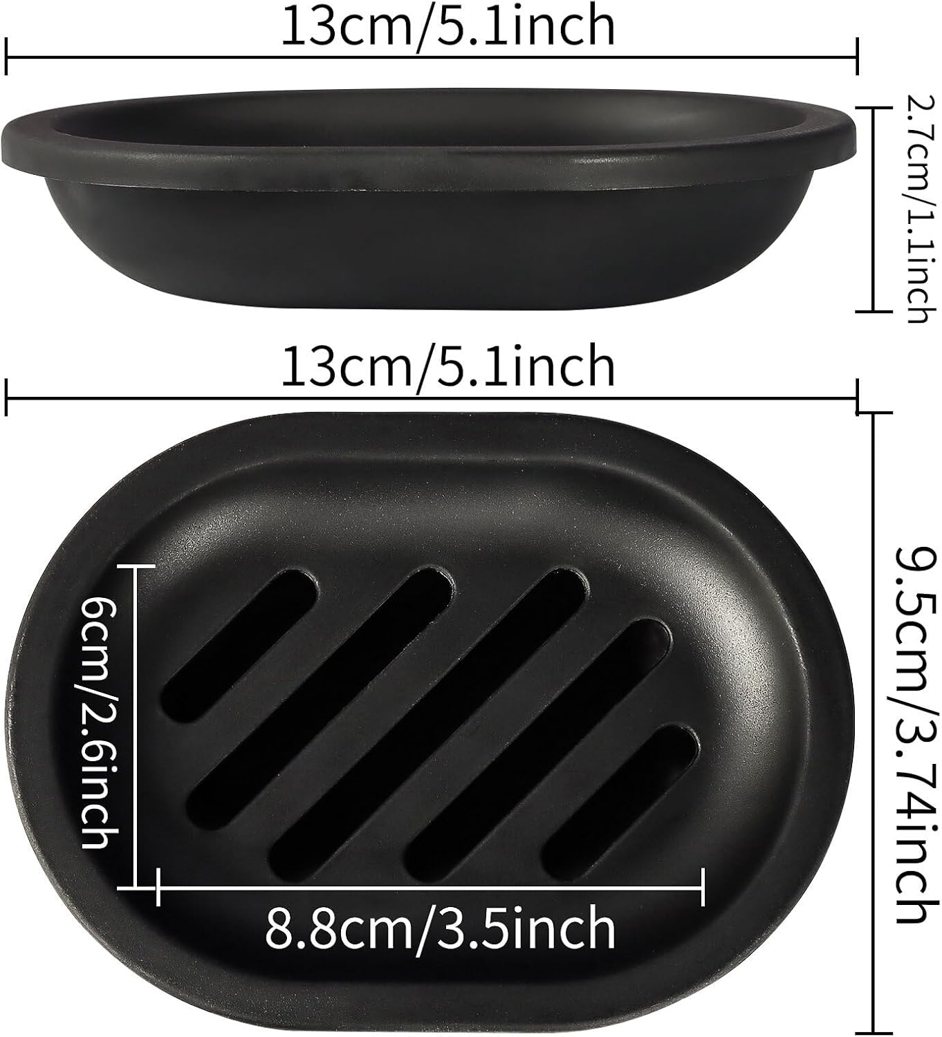 Topsky 4pcs Soap Dish with Drip Tray and Drain