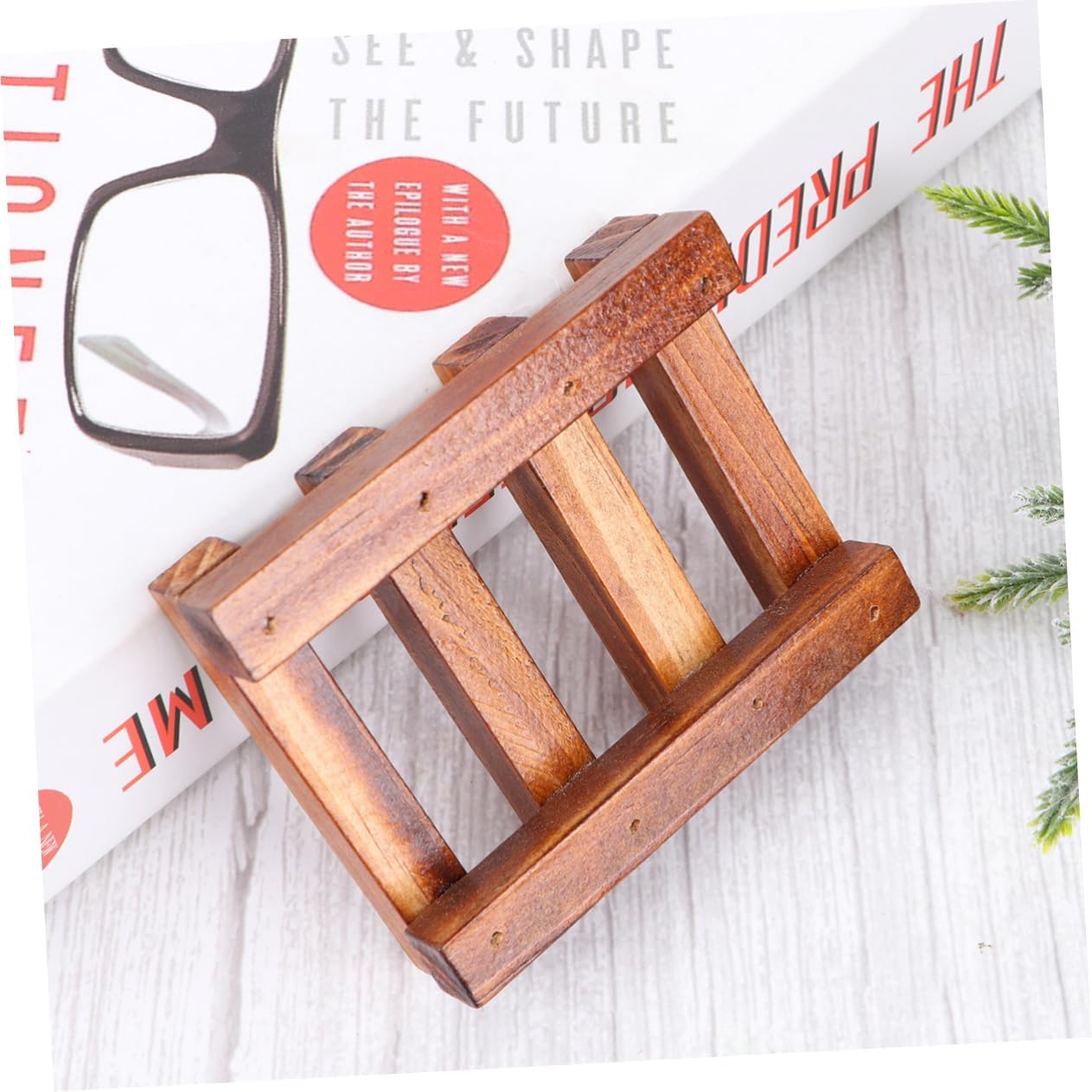COOLHIYA Maple Wooden Soap Dish Holder for Bathroom Kitchen and Shower