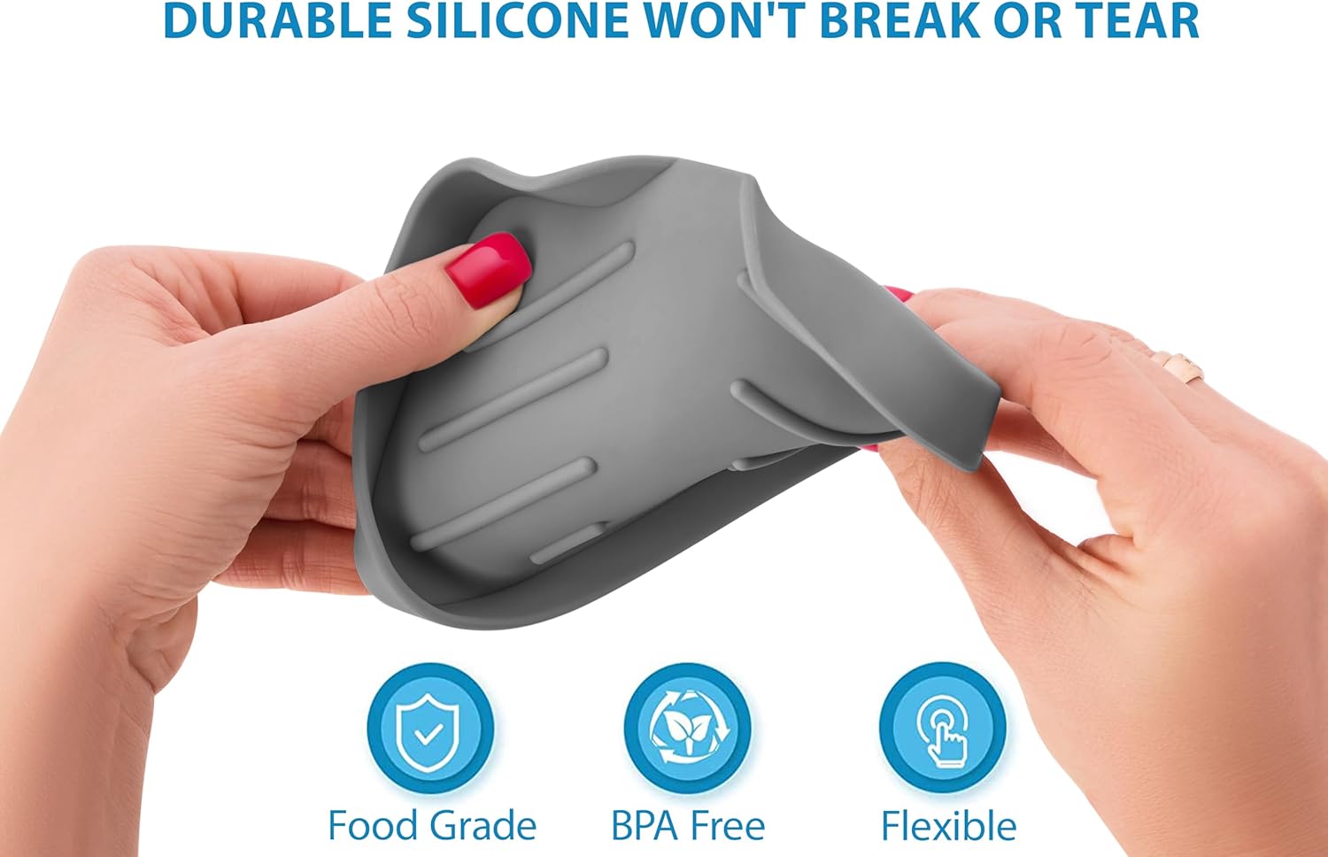 AG Company Silicone Soap Bar Holder - Premium Gray Self-Draining