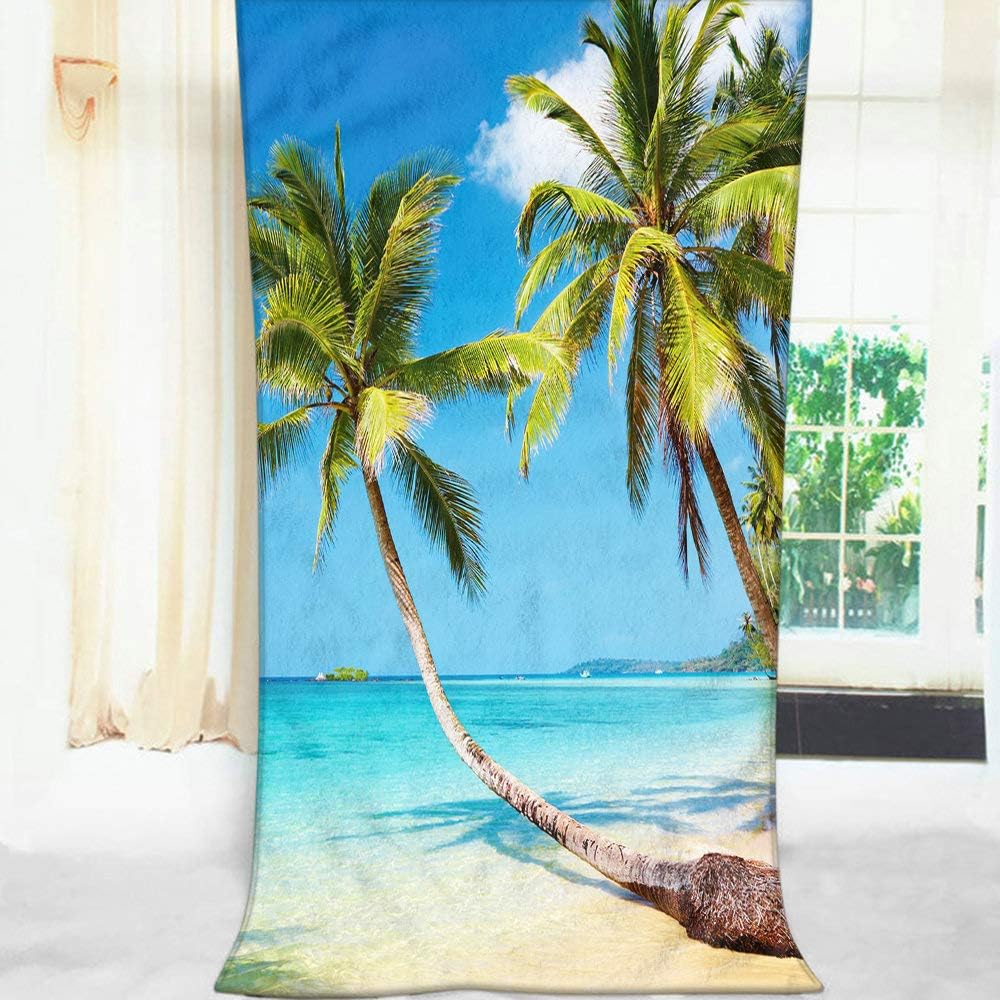 Moslion Comfy Bath Towel with Palm Tree Design