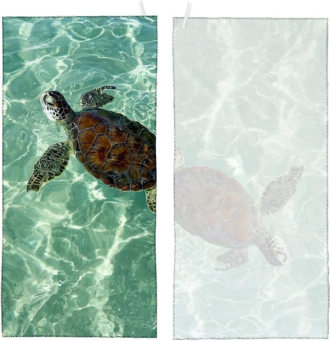 Sea Turtle Fluffy Oversized Beach Towel 32x64 Inch