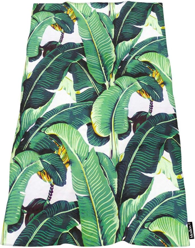 Moslion Comfy Bath Towels Banana Leaf Design
