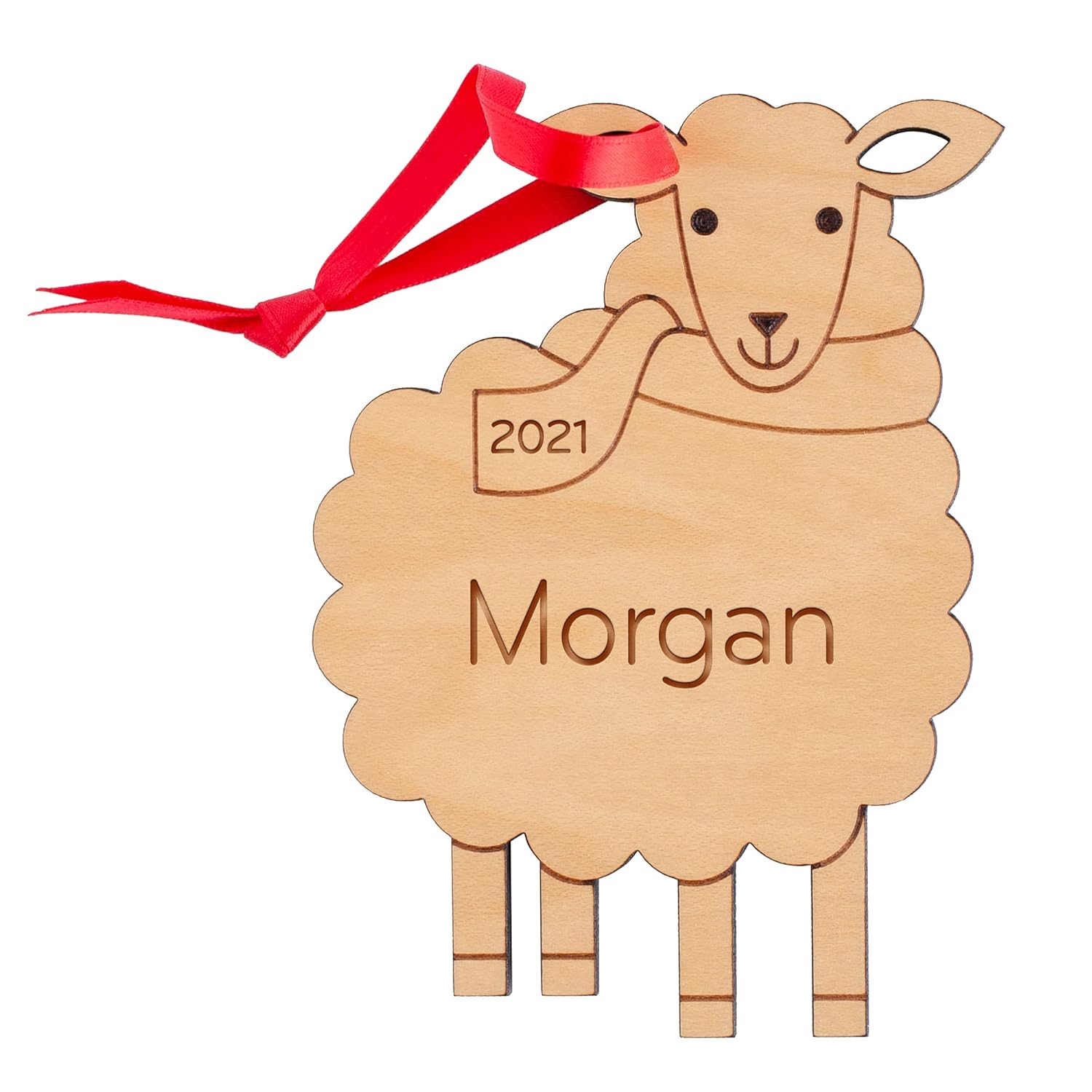 Graphic Spaces Personalized Babys First Christmas 2024 Wood Ornament 1
