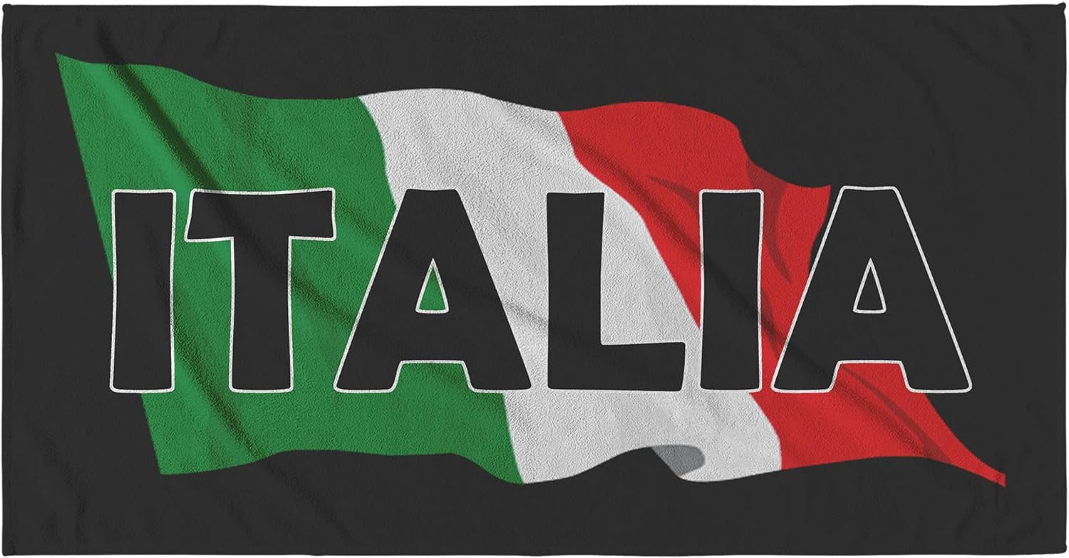 Italia Beach Towel - Black Absorbent Quick Dry