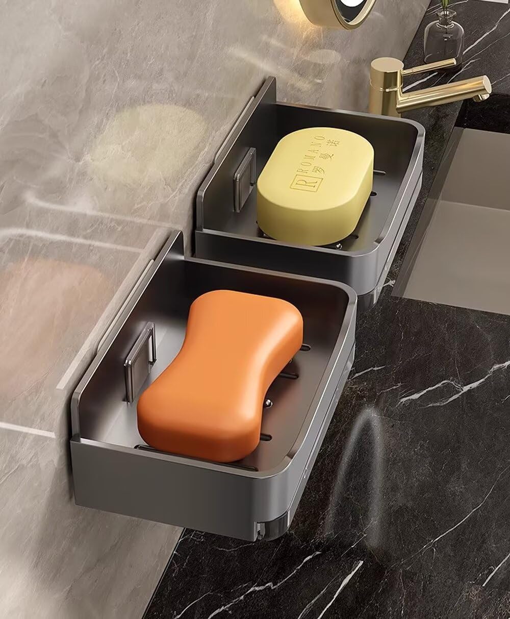 FABEILAI Suction Soap Dish Holder for Shower Bathroom Kitchen