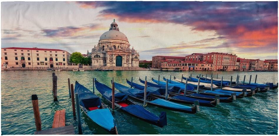 Large Microfiber Beach Towel with Italy Venice Design