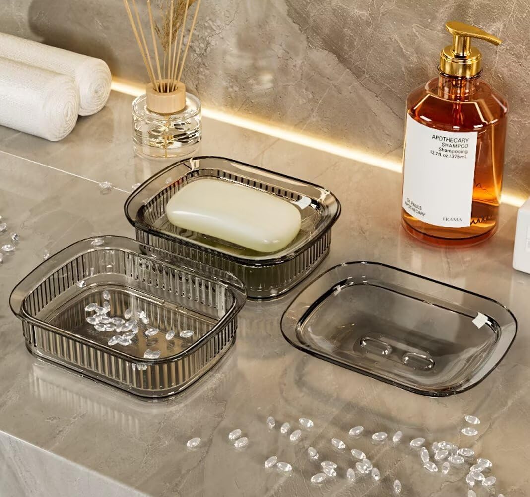 FABEILAI Suction Soap Holder Gray