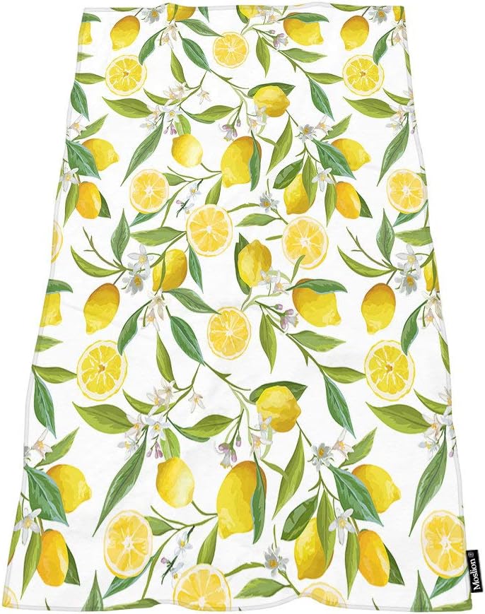Moslion Comfy Bath Towels Exotic Lemon Tree Design