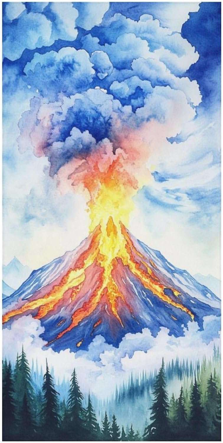 Nature Volcanoes Fluffy Oversized Beach Towel 32x64 Inch