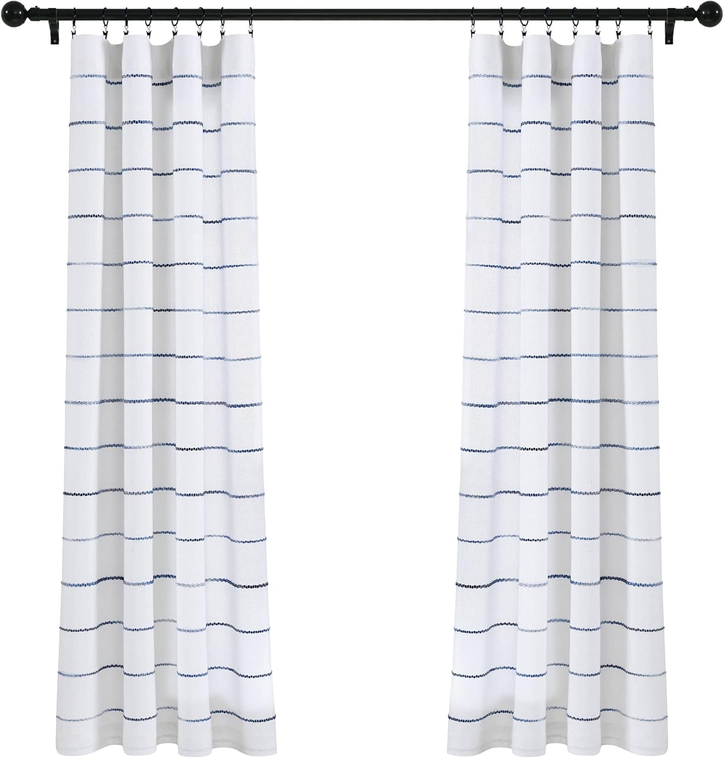 Lush Decor Ombre Stripe Window Curtain Panel Set - Navy