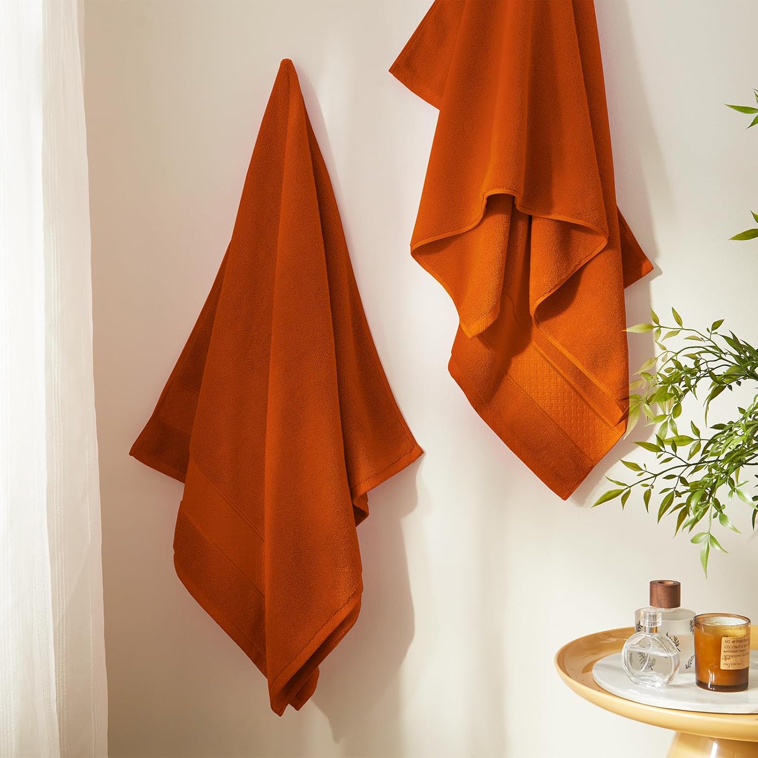 COZYART 6-Piece Orange Bath Towel Set