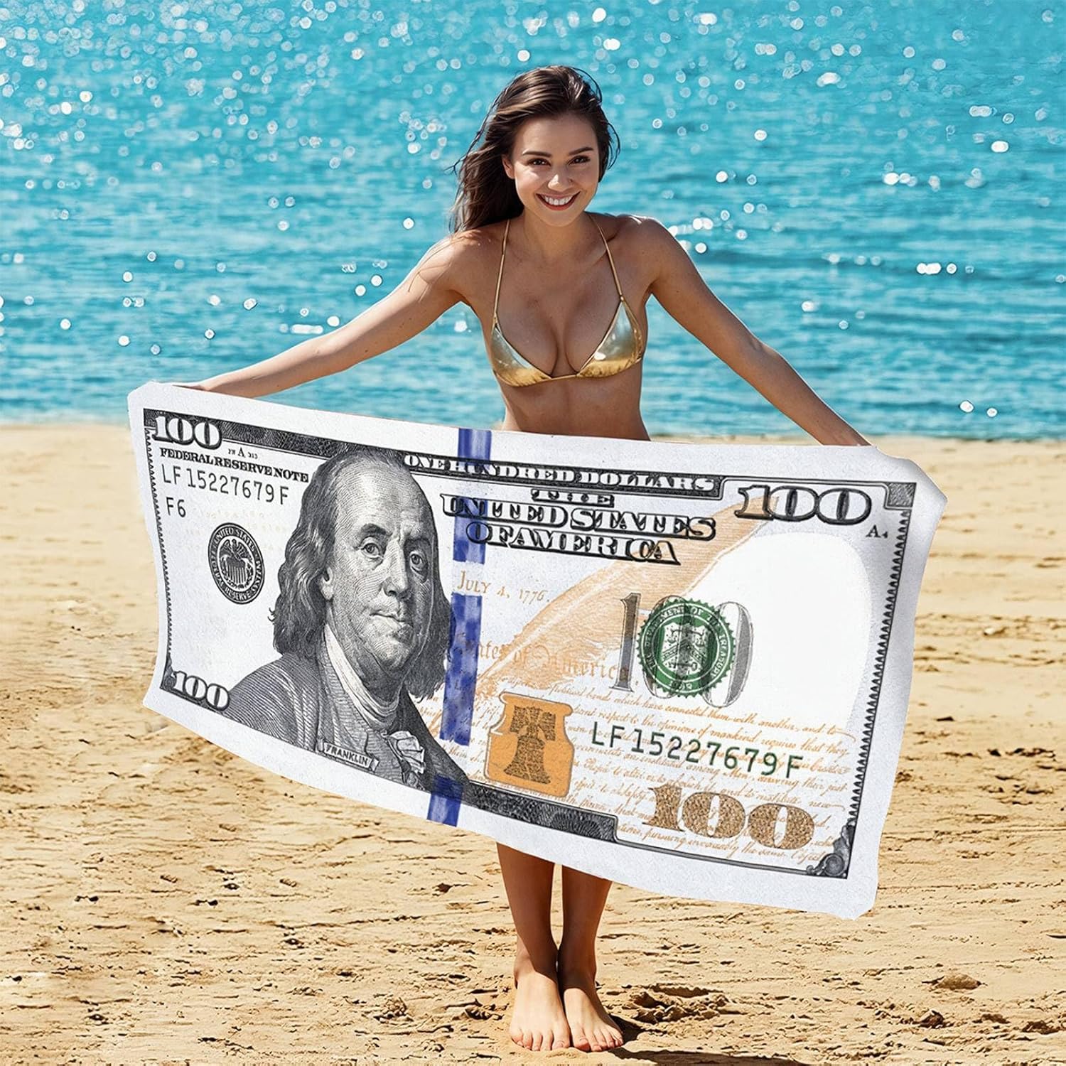 Meeting Love Dollar Beach Towel 70x140cm