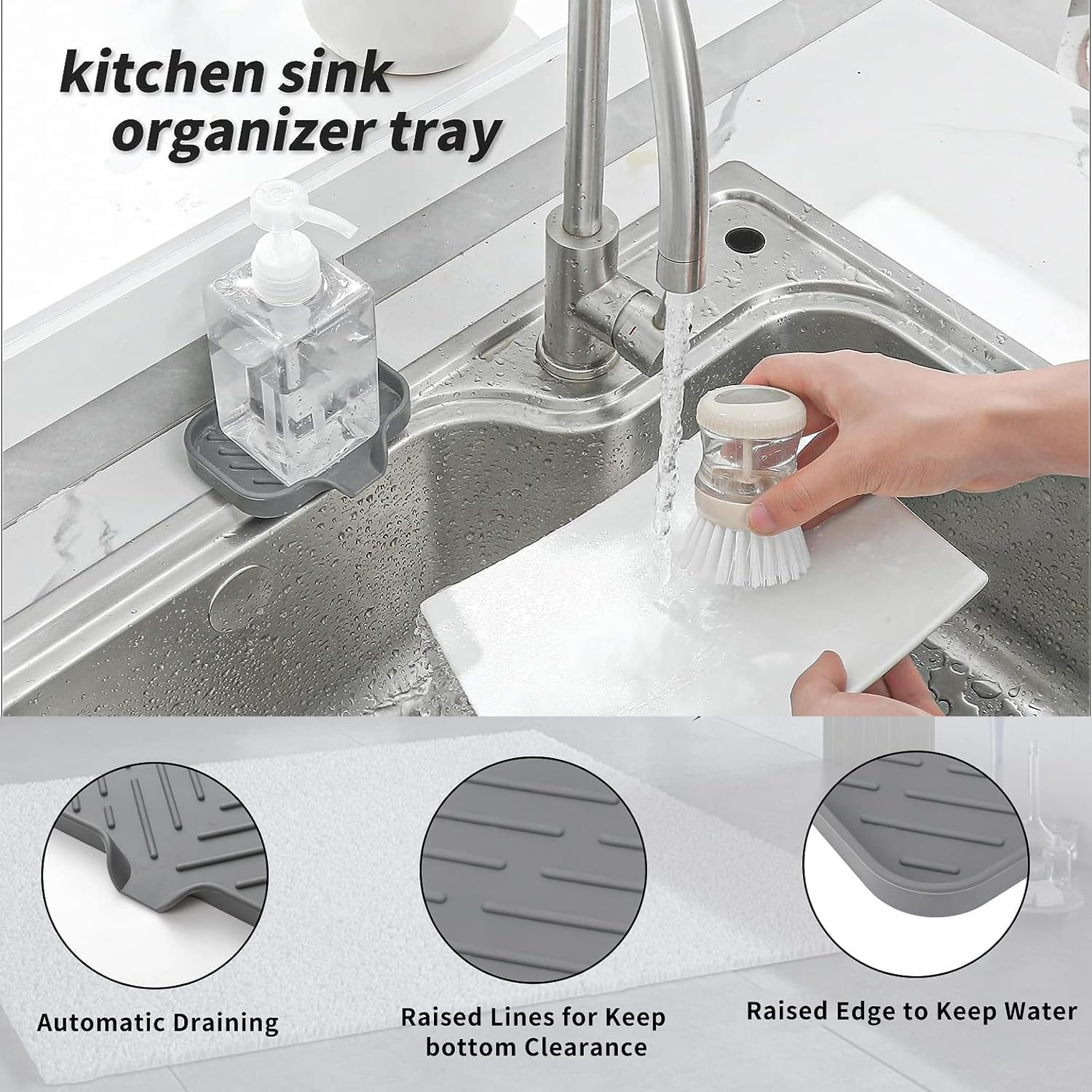 AKOAK 1 Pack Silicone Soap Dish Rack for Sink and Bathroom