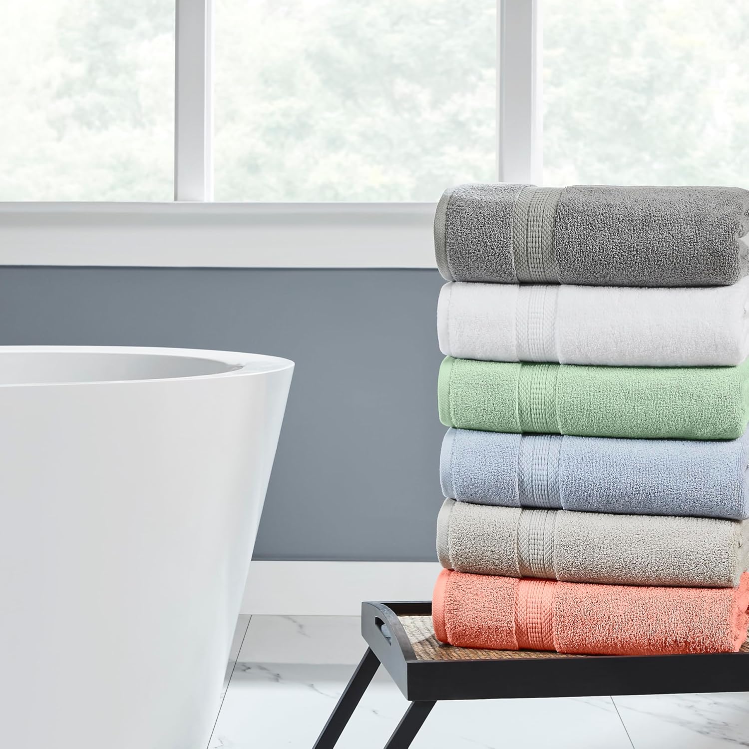 Modern Threads 6-Piece Rayon from Bamboo Towel Set - Ultra Soft Taupe 1