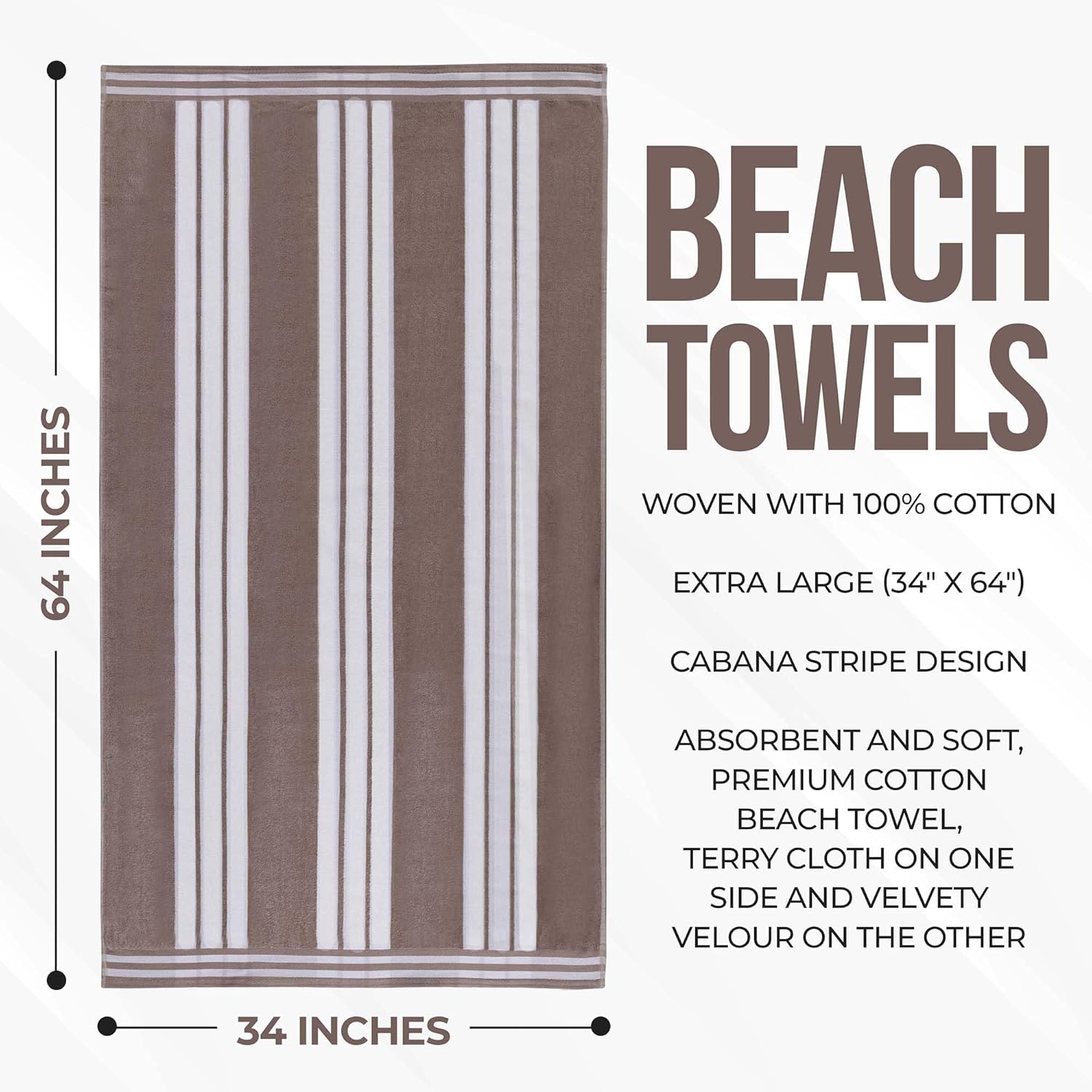 Superior Oversized Cotton Beach Towel Set of 4 1
