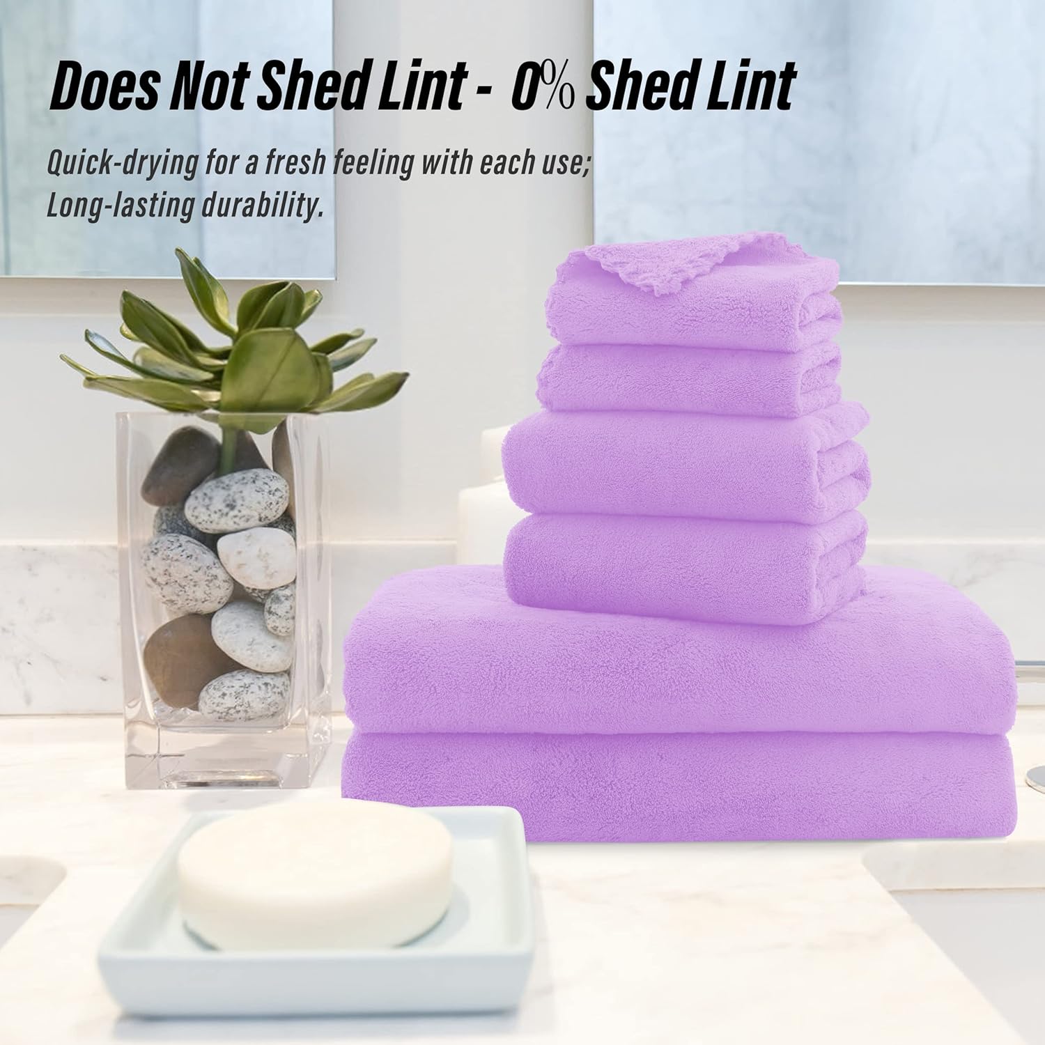 MOONQUEEN Ultra Soft Towel Set 6 Pcs Purple