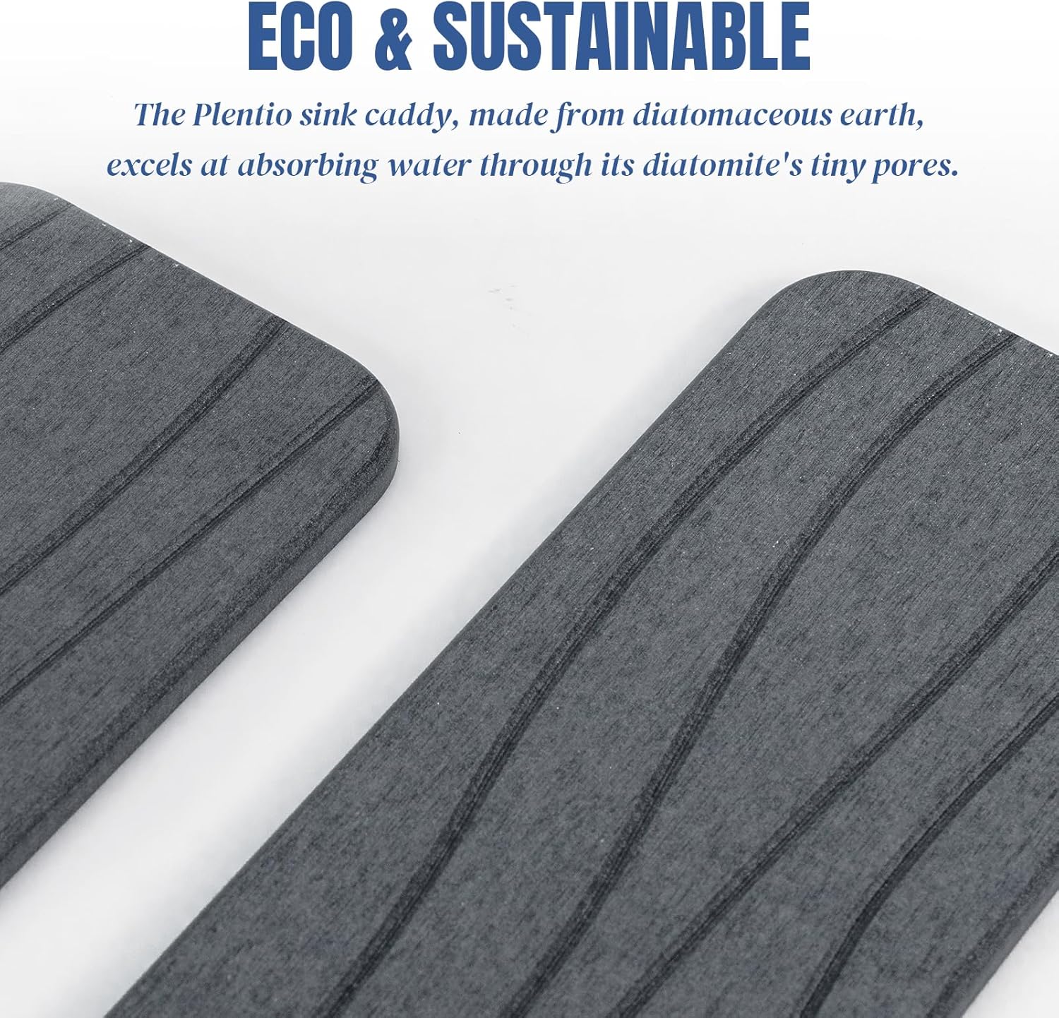 Plentio Stone Drying Tray with Base - Dark Gray