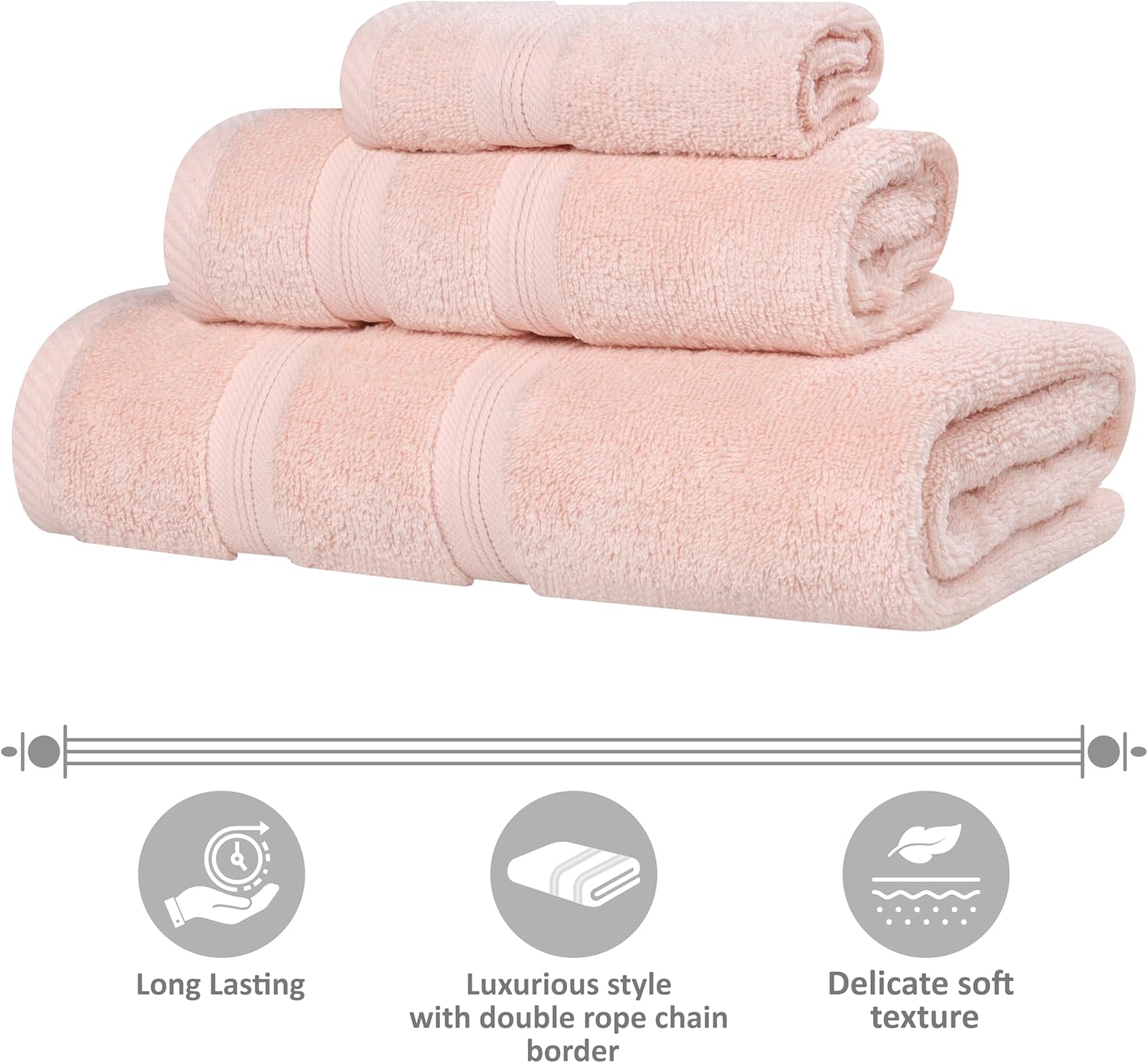 Superior 9-Piece Cotton Towel Set in Peach 1