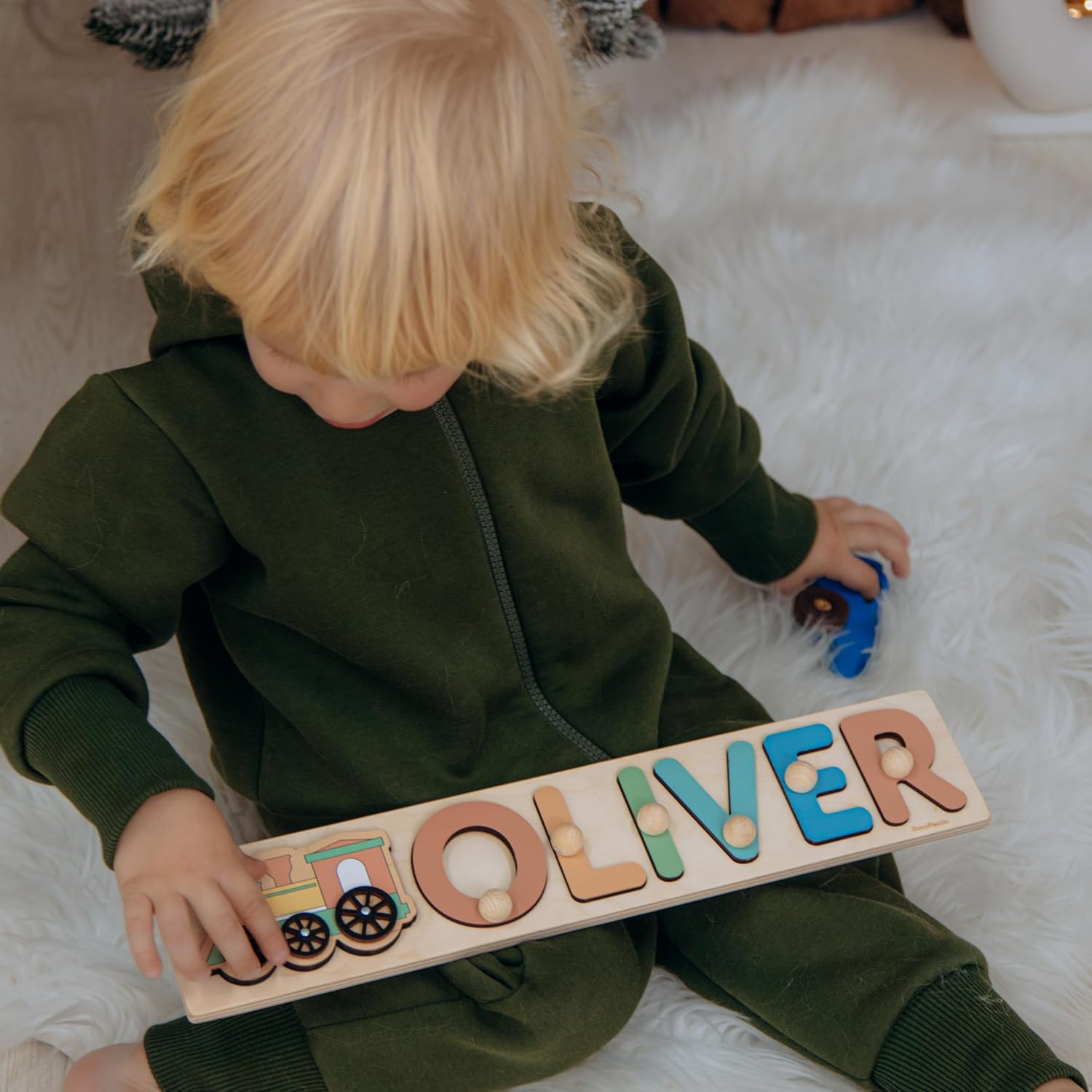 Personalized Wooden Name Puzzle with Rainbow Colors