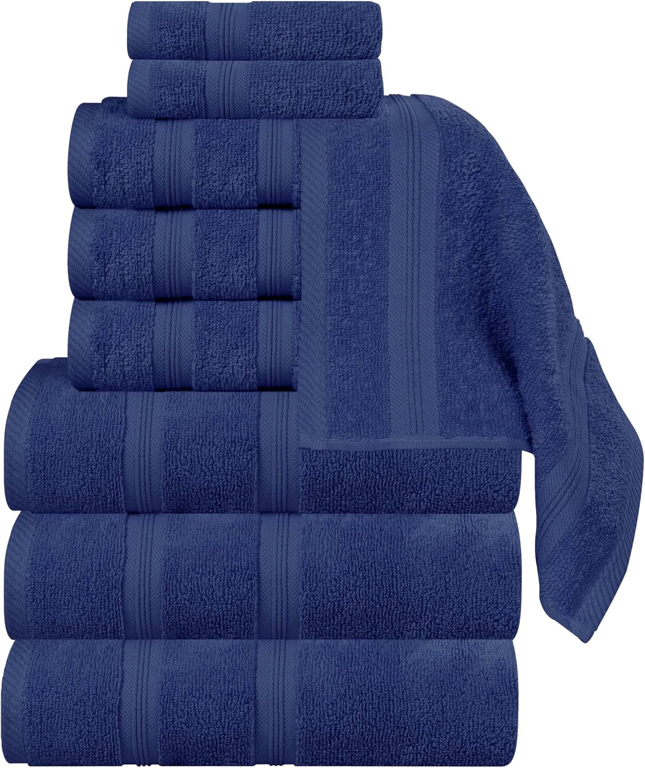 Superior 9-Piece Cotton Towel Set Navy Blue 1